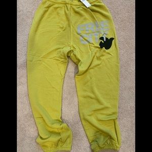 Brand new w tags. Free City sweats. Chartreuse. Large